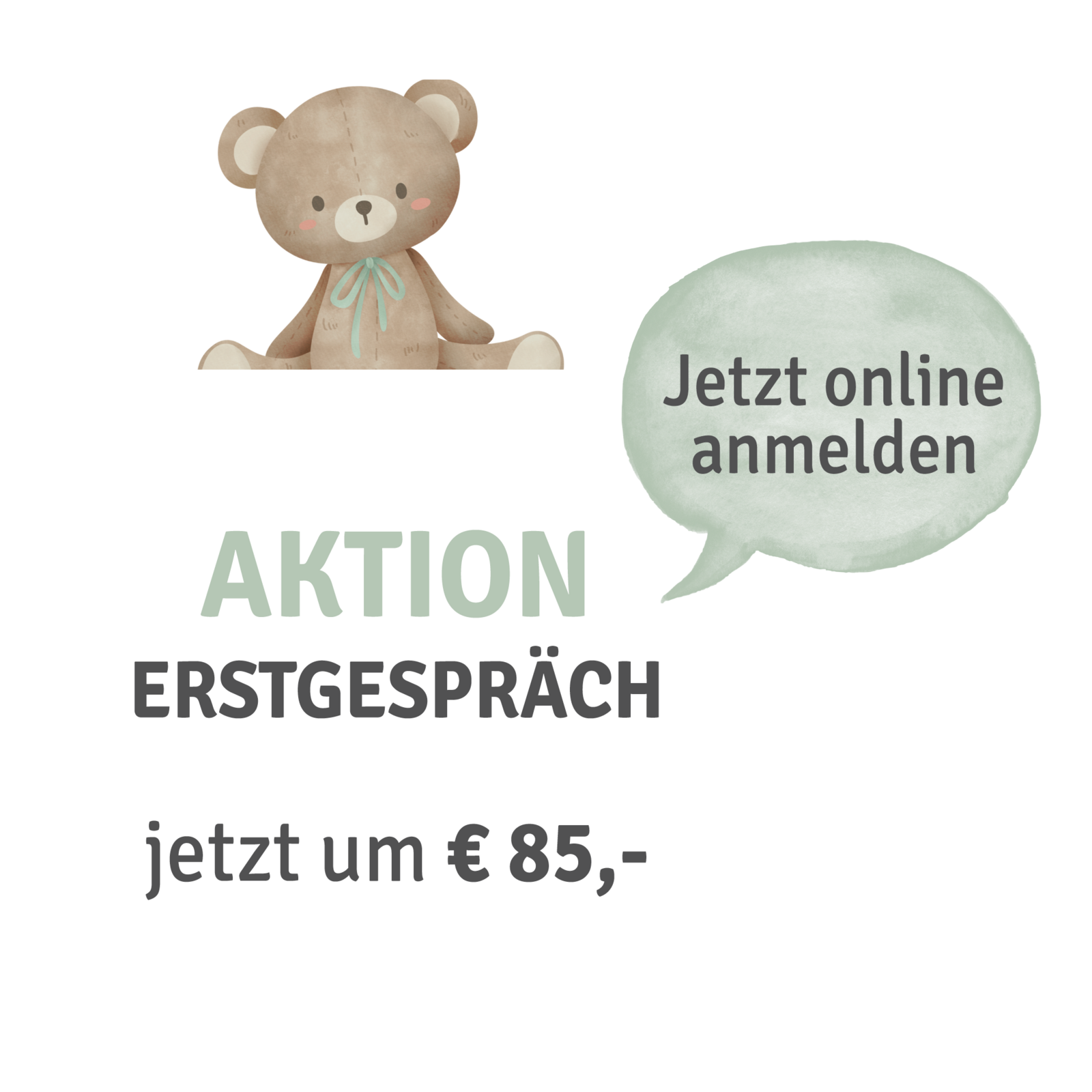 Aktion Erstgespräch jetzt um 85 Euro – jetzt online anmelden